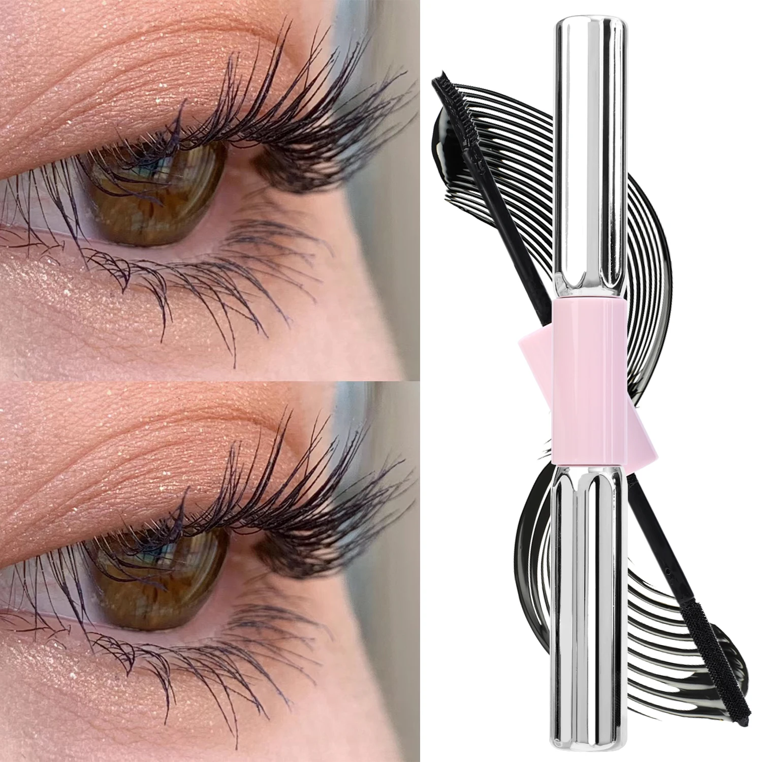 Description Picture 3 of itemDouble Head Mascara Curl Waterproof Non-smudge 3D Mascara Lengthening Black Lash Eyelashes Extension Lasting Matte Eyes Makeup