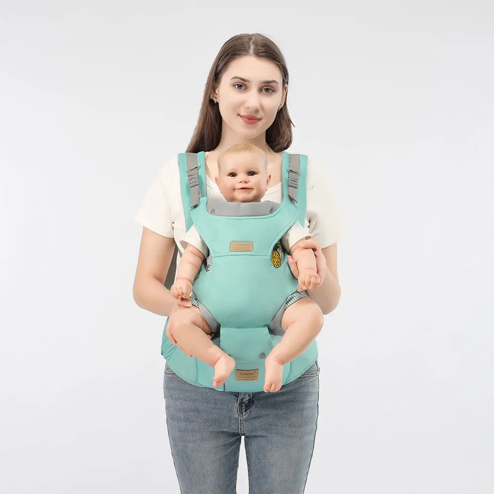 3 IN 1 Baby Hipseat Carrier Backpack Straps for Infant Toddler 0-36M Ergonomic With Windproof Hat for Winter Luminous Strips - 5