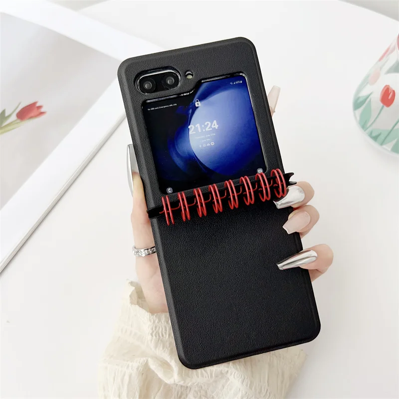 Stylish PU Leather Notebook Phone Case - Shockproof Protective Cover