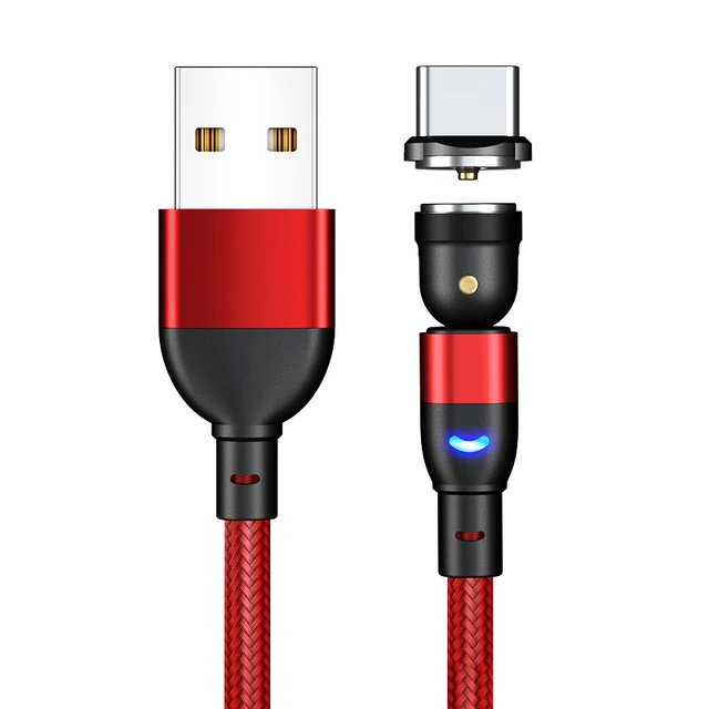 ZUIDID 540 Rotate Magnetic Cable Fast Charging Magnet Charger Micro USB Type C Cable Mobile Phone Wire Cord For iPhone Xiaomi RED Type C