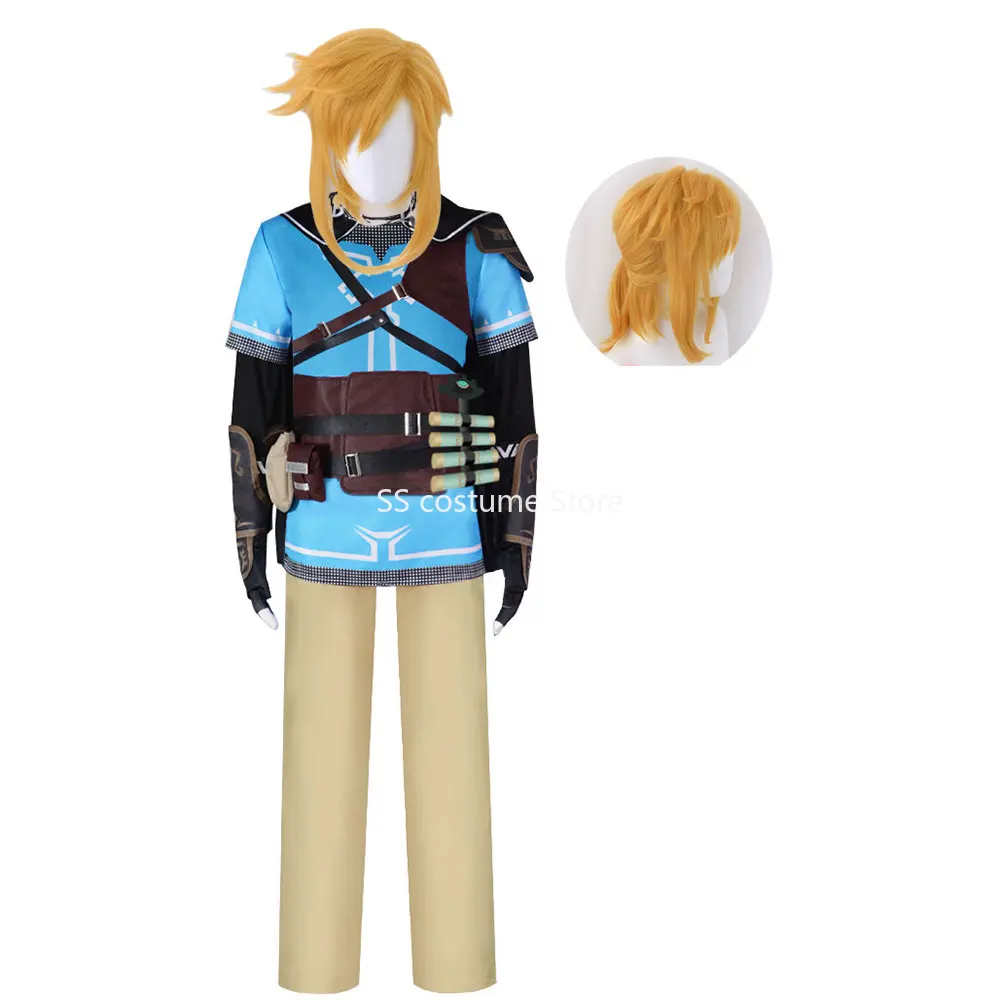 

Anime Link Cosplay Costume Full Set Zelda Coat Top Pants Wig for Unisex Adult Halloween Party Cosplay Costume Uniform