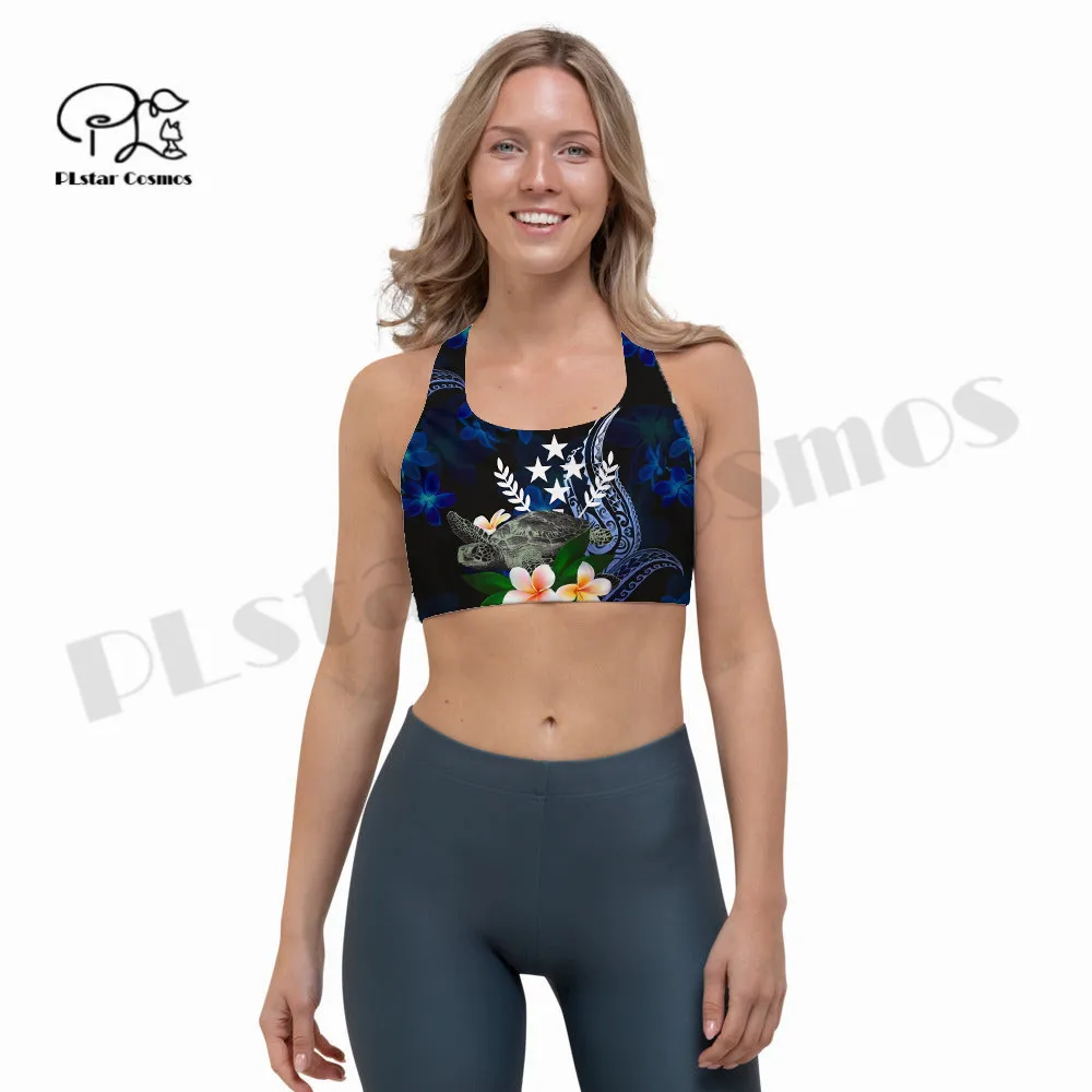 PLstar Cosmos Newest 3DPrint Kosrae Tattoo Polynesia Yoga Sport Bra Cup Fitness Gym Cozy Unique Women'Vest Running Hot Top Q-1