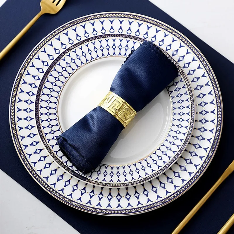 

Colorful Luxury Plate Set, High Quality Bone China Dinner Plates, White Dinning Plates for Wedding, Home