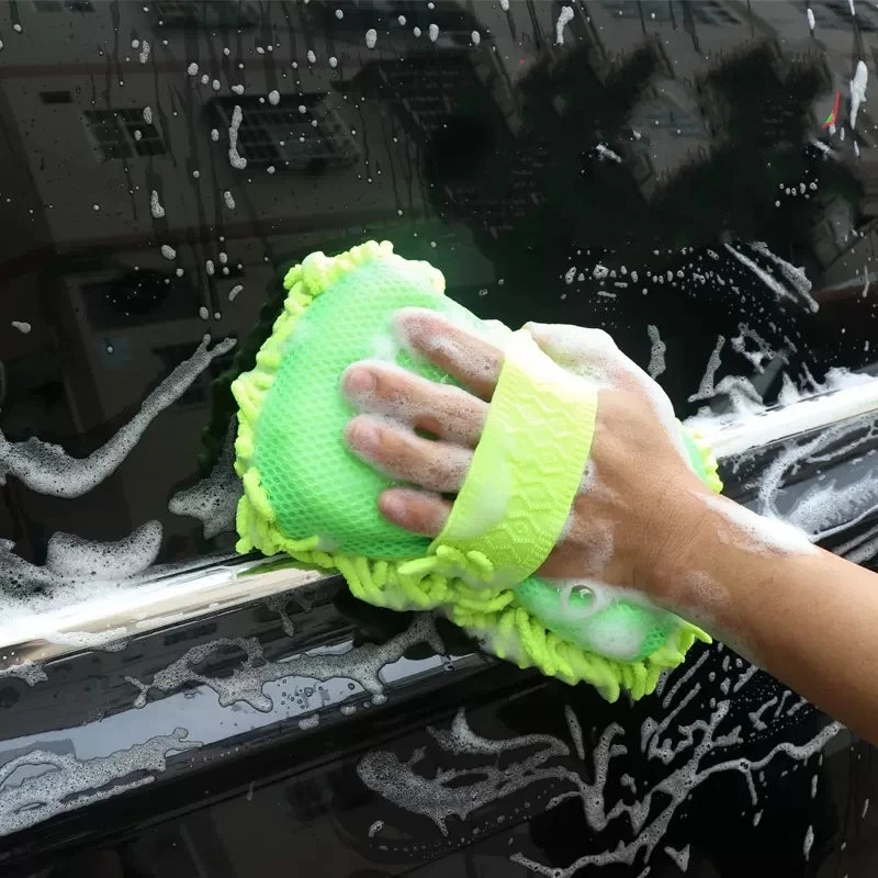 Microfiber Car Wash Sponge Cleaning Towel Detailing Brush Glove Set Auto Care Accessories for Car Styling & Detailing