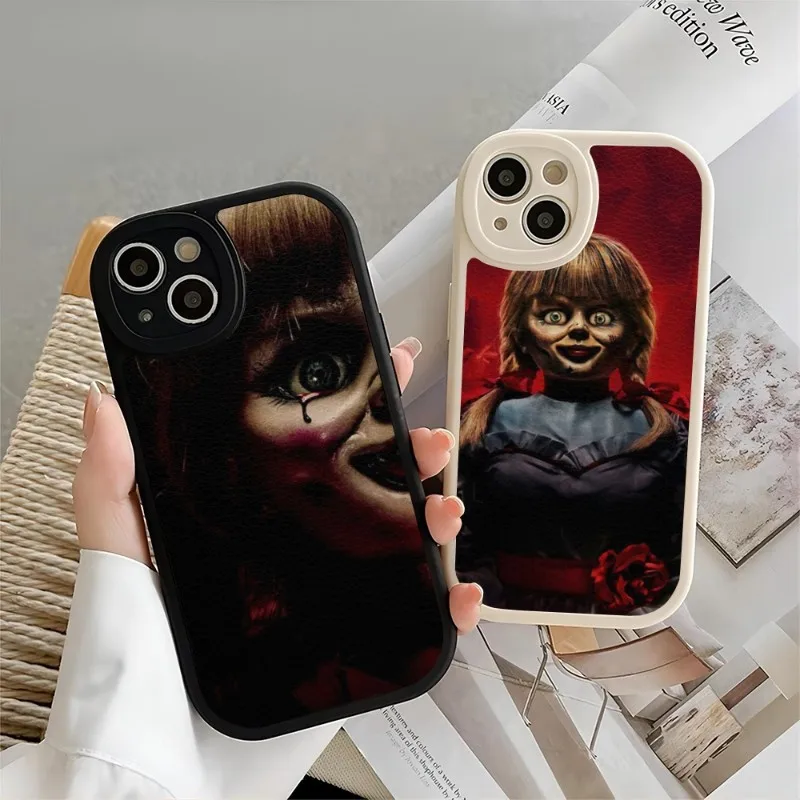 Annabelle Horror Movie Phone Case Per Iphone 14 11 13 12 Pro Max Mini Xs X Xr 7 8 Plus Se2020 Silicone Soft Leather Texture