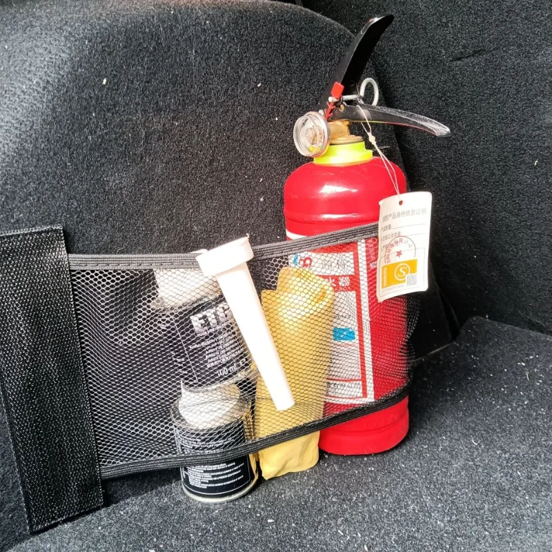 Car Storage Bag Car Trunk Mesh Storage Bag Universal Trunk Bag Magic Fixing Belt Tape Auto Interior Accessories