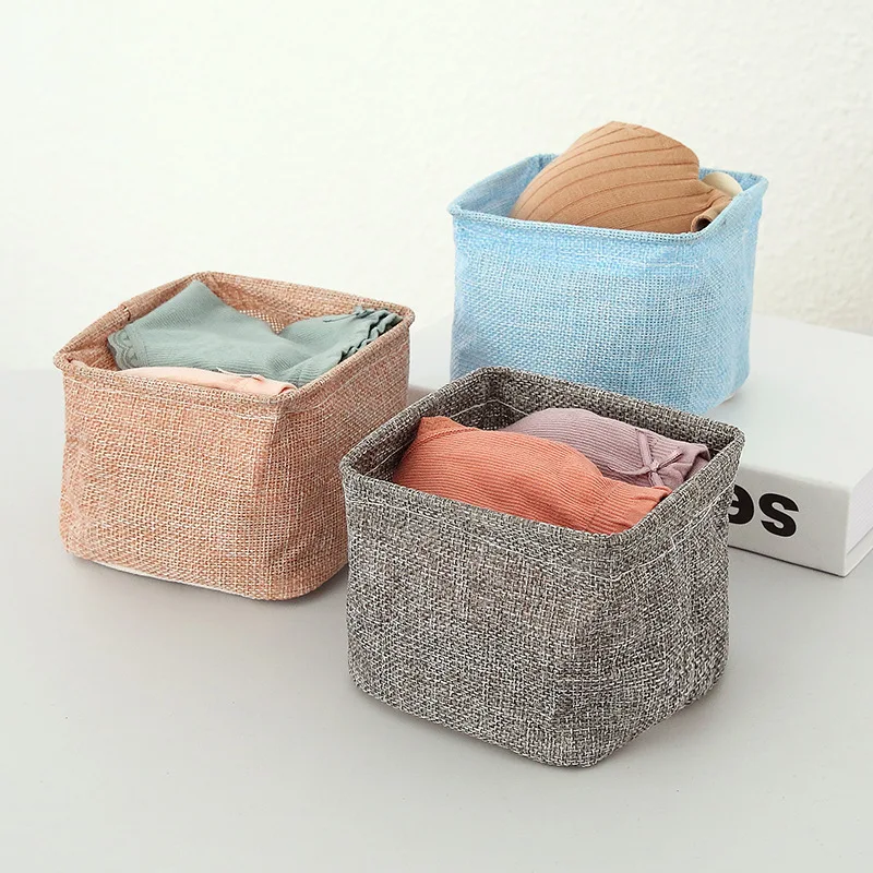 Mini Cosmetic Basket Non-breakable Mini Storage Basket Solid Color Space-saving Reliable Desk Stationery Storage