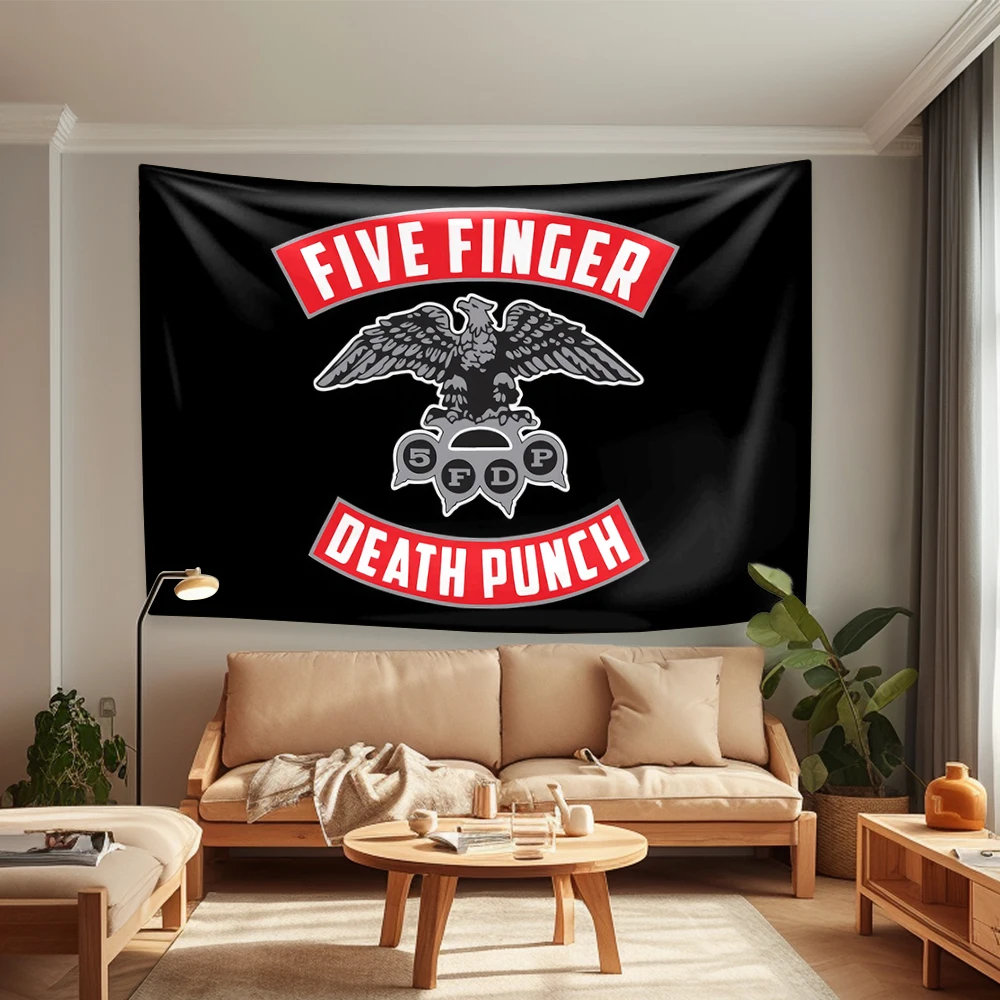 Metal Rock Band F-Five Fingers Tapestry Death Punchs Home Decor Aesthetics Wall Hanging Dormitory Party Backdrop Birthday Gifts party decorations,tapestry decorations
