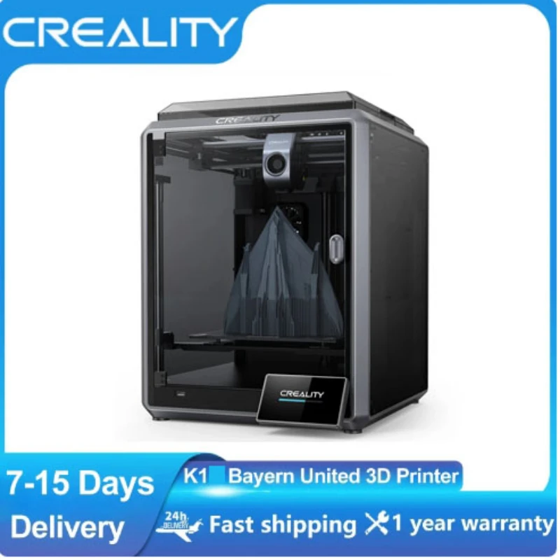 CREALITY 3D 프린터 K1 프린터, 고속, 4.3 인치 컬러 터치스크린 인쇄, 이중 기어 직접 압출기, 220x220x250mm, 600 mm/s 