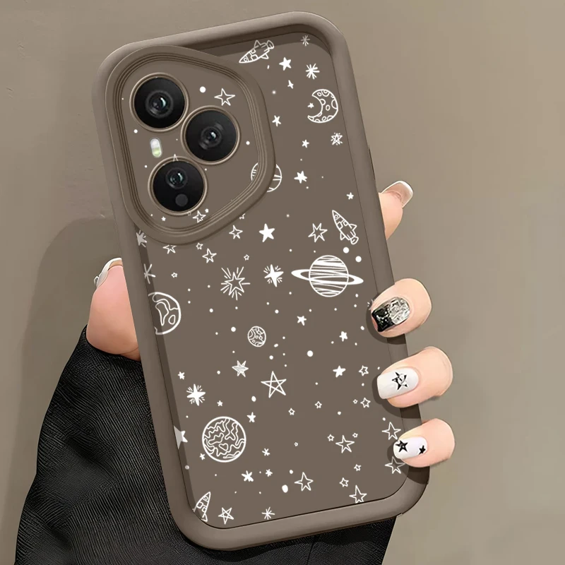 Star Moon Pattern Shockproof Soft TPU Silicone Phone Case – Stylish Protective Back Cover