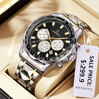 2025 New Luxury Sports Watch Men Quartz Waterproof Luminous Date Chronograph Men's Watches Stainless Steel Man Watch Male Clock 1