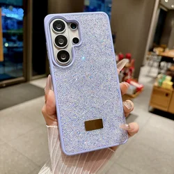 Multicolored Rhinestone Glitter Phone Case with Camera Protection - Galaxy S23 (Lavender)