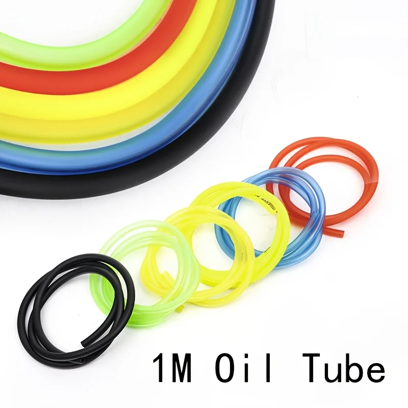 Durable Universal Motorcycle Fuel Hose - 1-Meter Colorful Corrosion-Resistant Oil Pipe with Fixing Clip