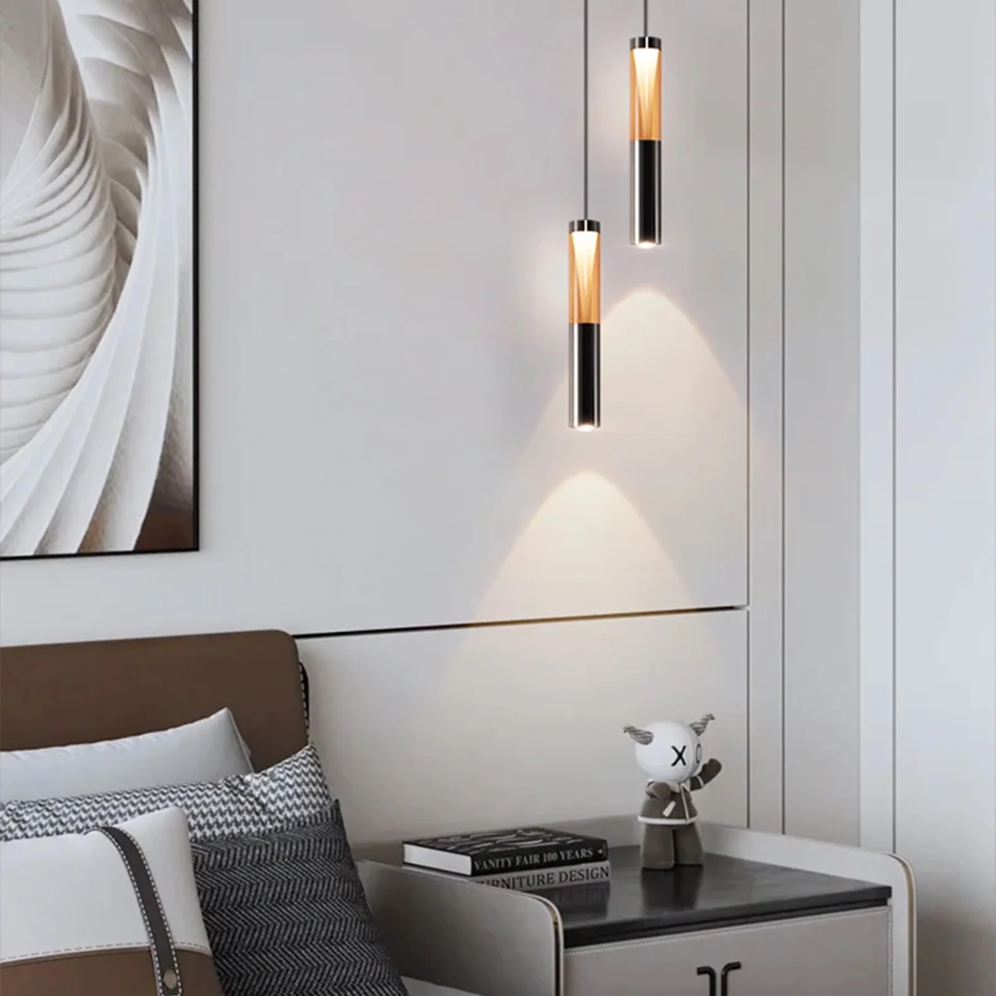 Nordic LED Pendant Light 2m Hanging Lamps Interior Lighting Warm White Home Bedside Living Room Dining Tables Kitchen Decoration