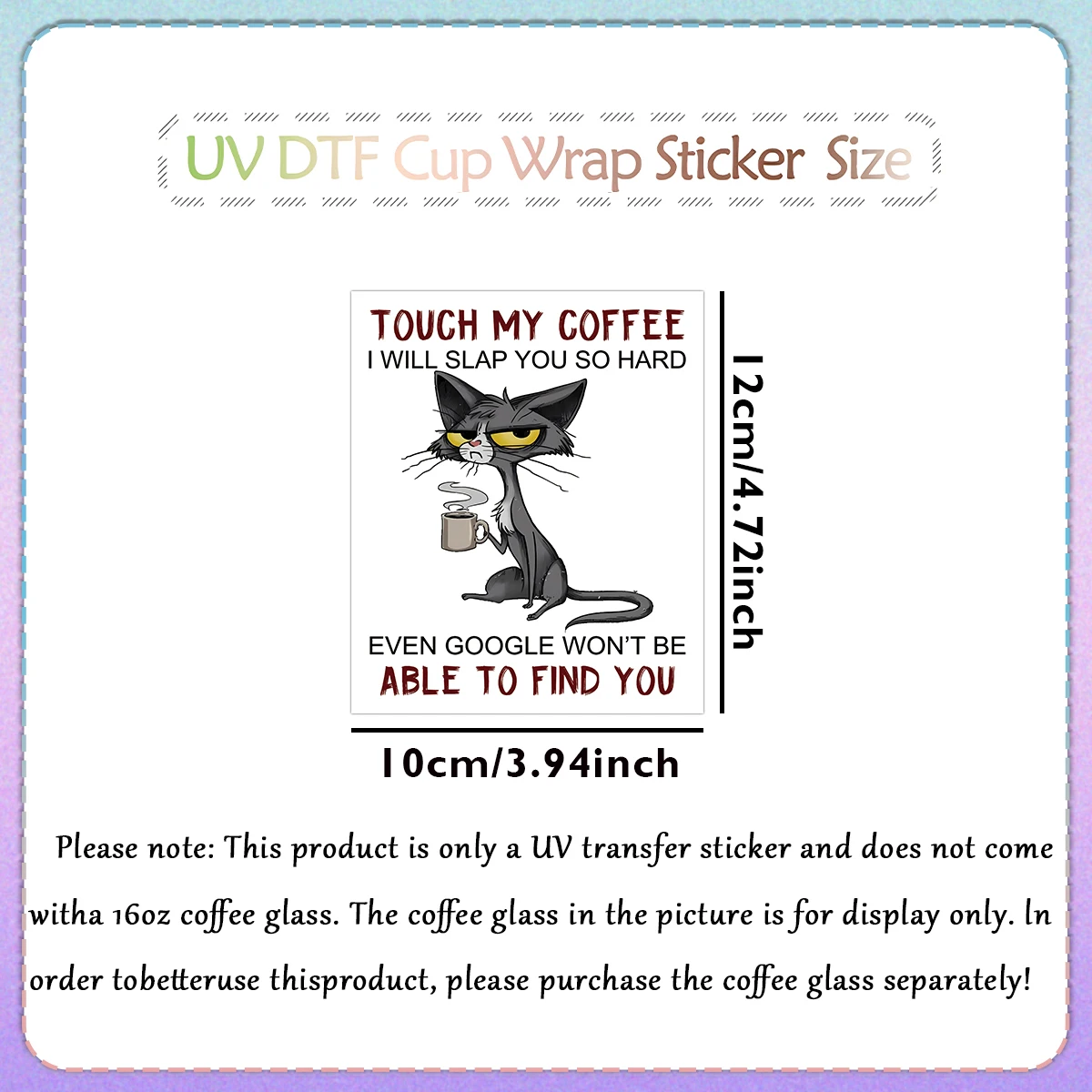1PC Cat-Themed UV Transfer Sticker – DIY Waterproof Animal Pattern DTF Sticker for Glas... - SKU TUTS1937 - UGI Packaging