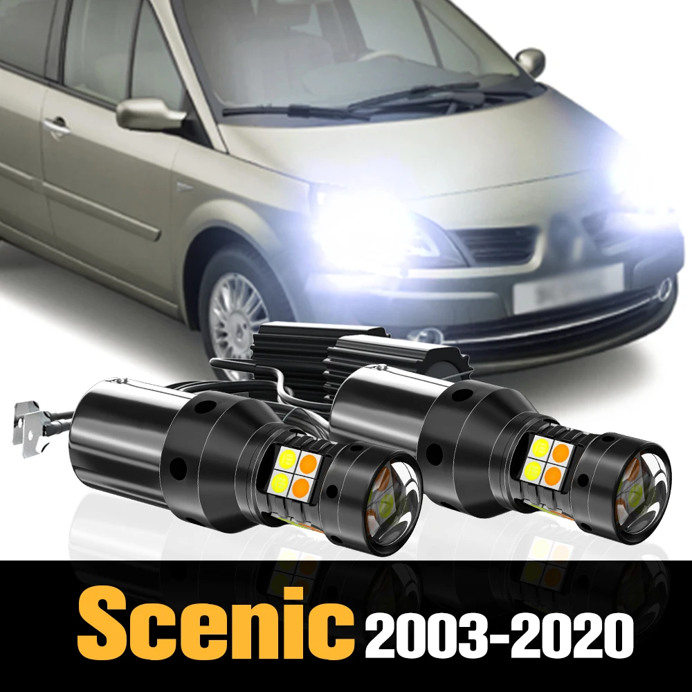 

2x Canbus LED Dual Mode Turn Signal+Daytime Running Light DRL Accessories For Renault Scenic 2 3 4 2003-2020 2008 2009 2010 2015