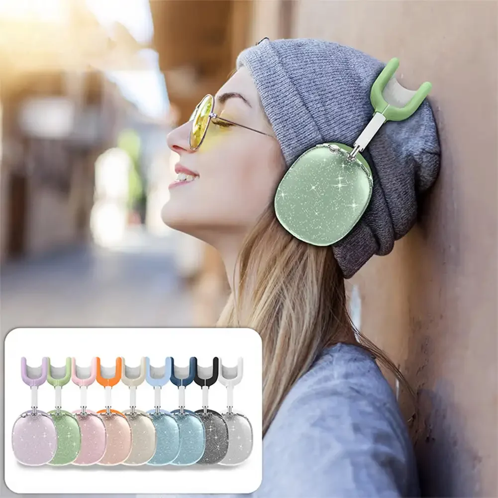 2024 Glitter Aesthetic Transparent Anti-Fall Dust-Proof Headphone Cover