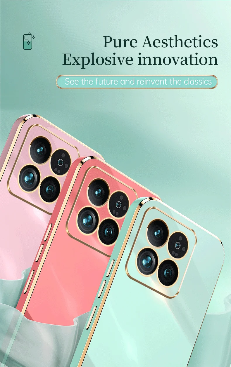 6D elektropläterat fodral för Xiaomi 14 Ultra Civi3 13T POCO C55 X5Pro Redmi Note 13 12 Pro Plus 12C 12r 12s skal_voghion.com