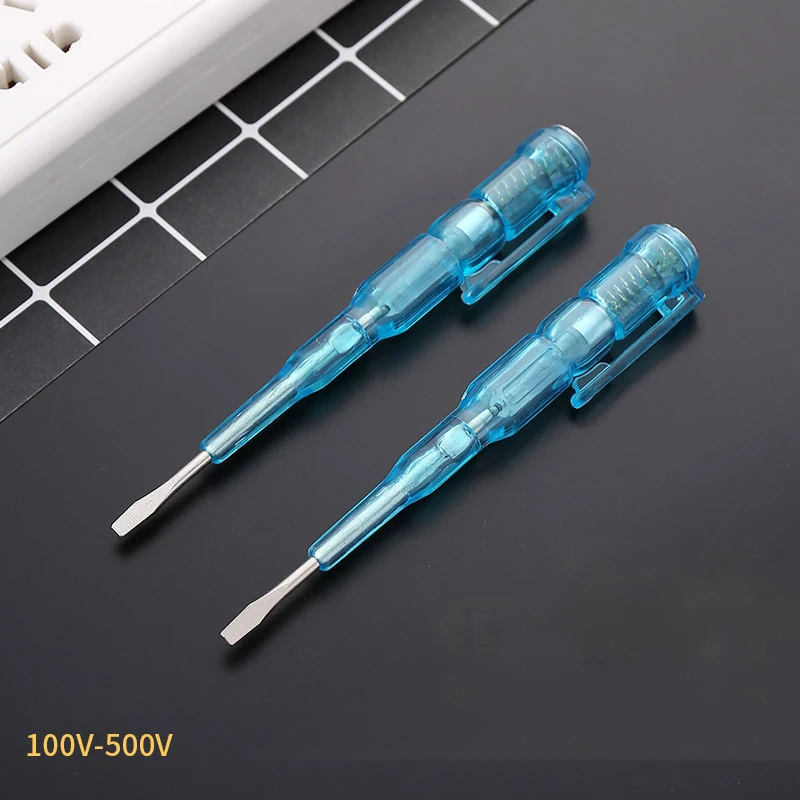 

100-500V Voltage Detector Electroprobe Electric Alert Tester Volt Test Pen Plastic Handle Screwdriver Home Electricity Tools