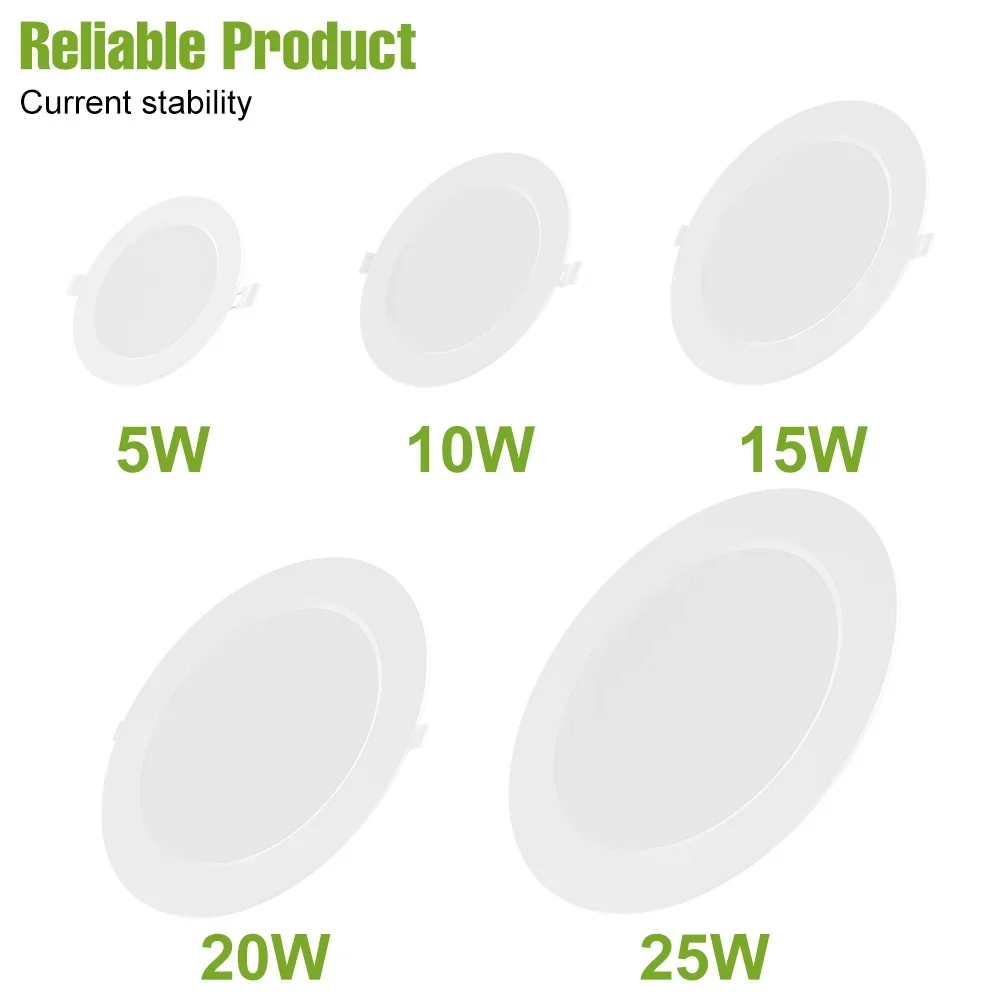 25W LED 다운라이트 실내 초박형 원형 패널 조명 220V 천장 매립형 스포트라이트 거실 침실 주방 조명