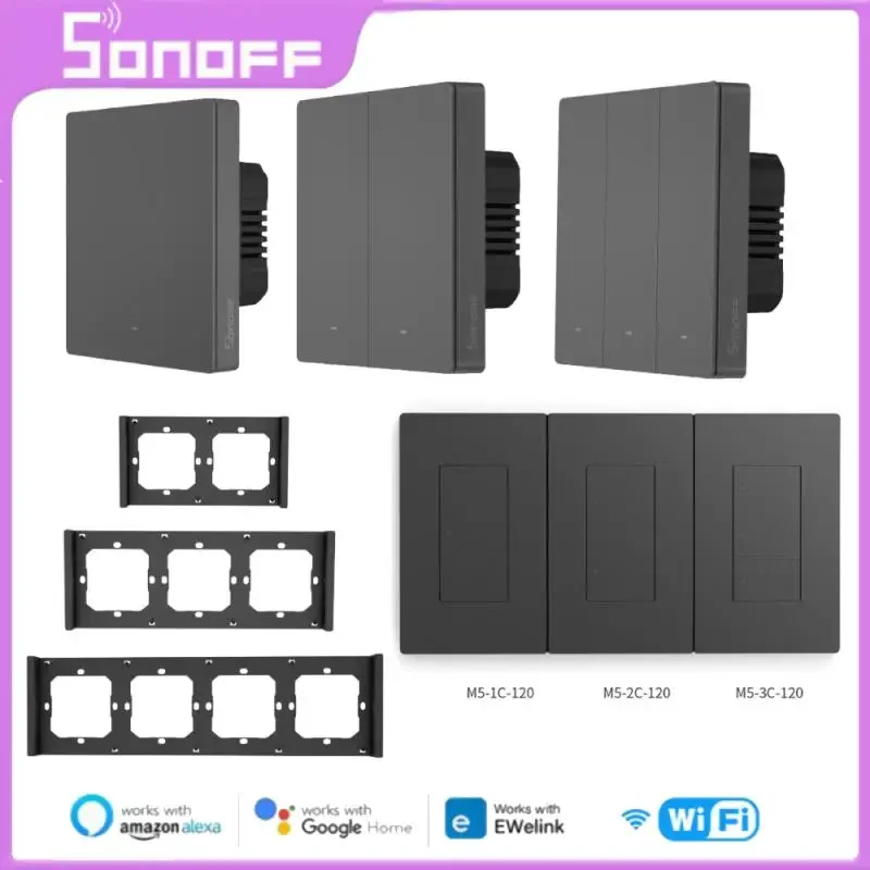 

Смарт-выключатель SONOFF M5/R5, Wi-Fi, 80/86/120, 1/2/3 клавиши