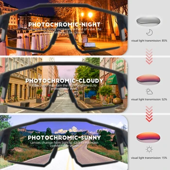 Kapvoe Photochromic Cycling Sunglasses for Men Cycl Glasses Mountain Bicycle Goggles Women Outdoor Sports Running UV400 Eyewear 4