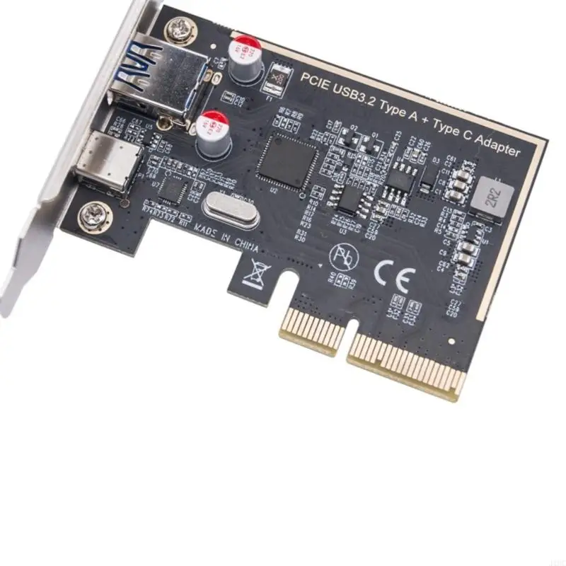 J1HC PCIe Gen2 USB 3.2 Card ASM1142 PCIE to Type C+A USB 3.2 Internal Expansion Card