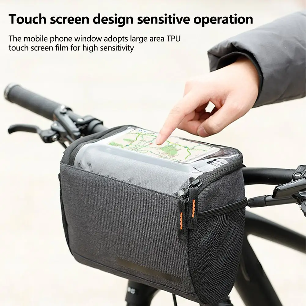 4.5L Bike Front Frame Bag Bike Top Tube Phone Mount Bag Cycling Phone Pouch Bicycle Handlebar