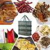 Sun Drying Rack For Food 3 Layers Foldable Dryer Rack With Zippers Large Portable Vegetable Drying Rack For Fruits Plants 3
