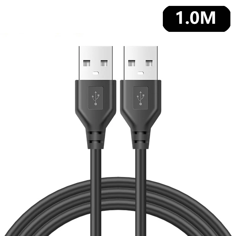 USB 2.0 A Male to Male Data Sync Charger Extension Cable - Black, Various Lengths