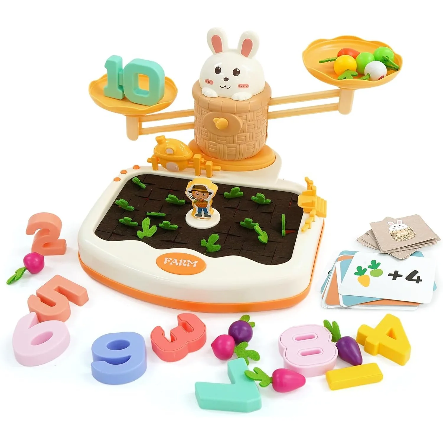 Bunny Balance Math Toy Balance Counting Toys STEM Math Toy Montessori Carrots Harvest Educational Toys Halloween Gift