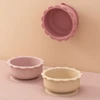 1PC Baby Silicone Bowl Cute Cartoon Lion Shape Baby Tableware Solid Color Baby Food Storage BPA Free Suction Baby Meal Tray 2
