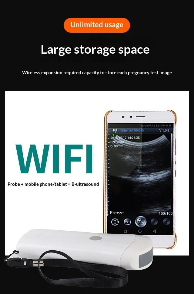 Portable Pregnancy Test Handheld Ultrasound Machine Pig Sheep Wireless Mechanica