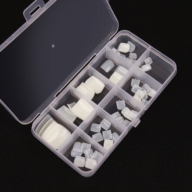 Full Cover Fake Toenail Natural White Clear Press on Toe Foot Nails Art Tips Artificial Acrylic False Nail Manicure Tools