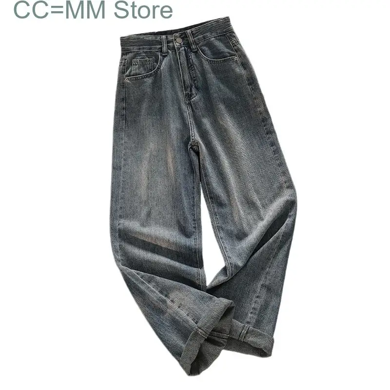 New Vintage Jeans Women High Waisted Wide Leg Jeans Korean Fashion Streetwear Casual Straight Full Length Pants Jeans