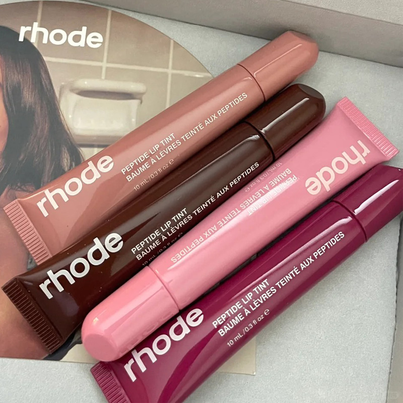 8 Colors Lip Glaze Rhode Lip Balm Gel Red Lipstick Essence Ladies Supermodel Toast Espresso Raspberry jelly Ribbon Lip Blam