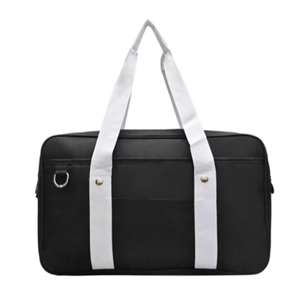Large Capacity School Bag Solid Color Japanese Bag Teen Girls JK Uniform Handbag Zipper Closure Square Everyday Shoulder