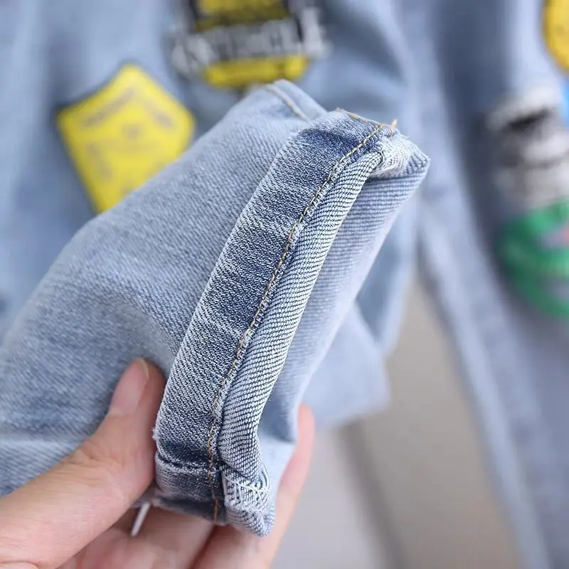Kids Pants Boys Jeans Boys Jeans Pant Spring and Autumn Boys Printed Jeans New Children's Loose Western Style Boys' Casual Pants