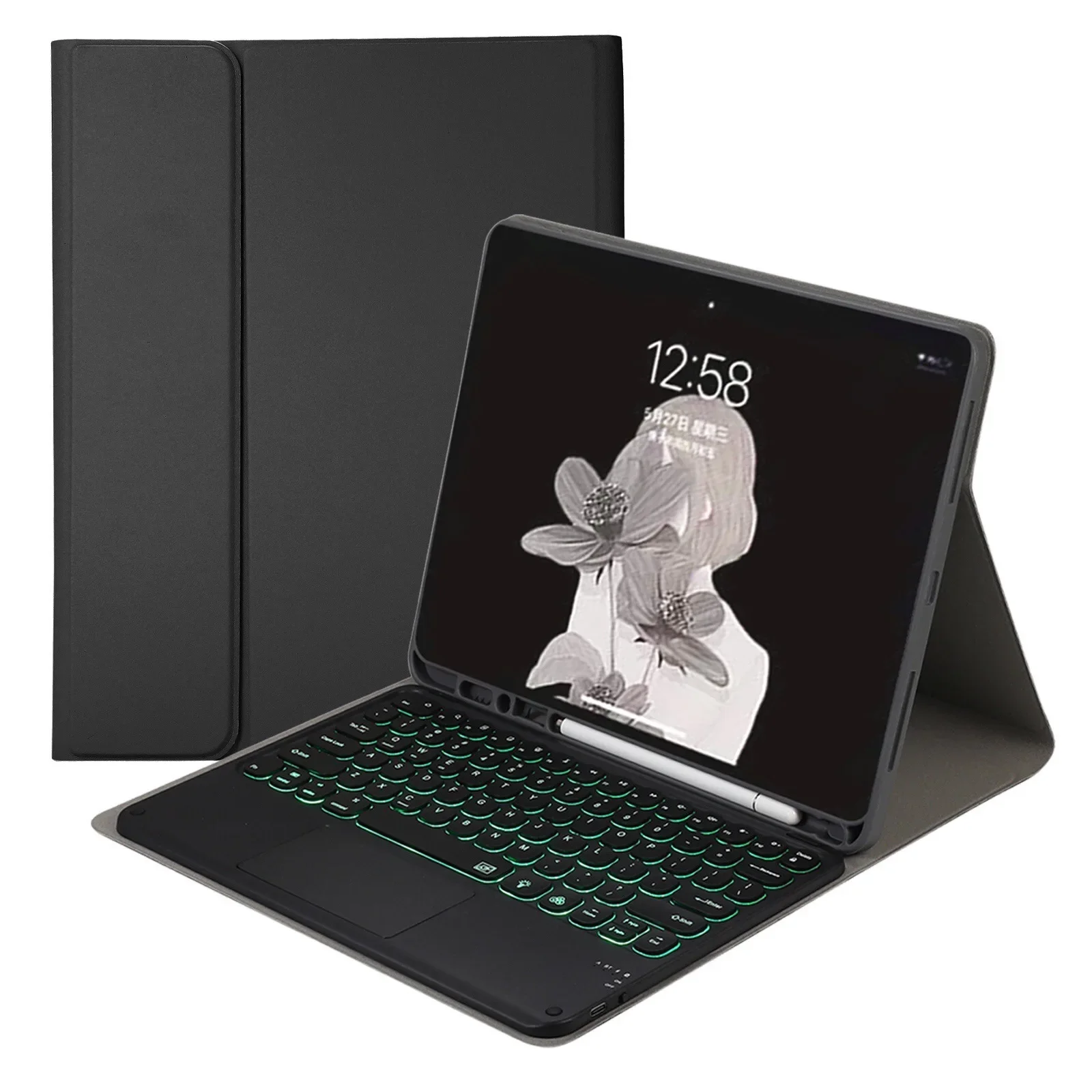 Teclado Retroiluminado para Ipad Air Tampa do Mouse sem Fio Bluetooth Touchpad Rgb Keyboard Kit Suporte para Ipad 6th in 11 in 2024 Case de - Imagem 5
