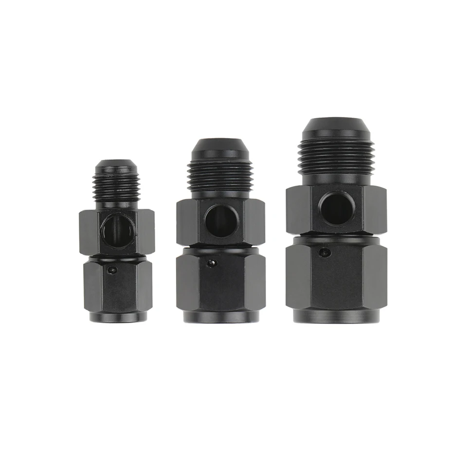 Adattatore Raccordo Tubo AN-6 AN6 Nero M10x1.0 Svasato Alluminio Per Olio E Carburante
