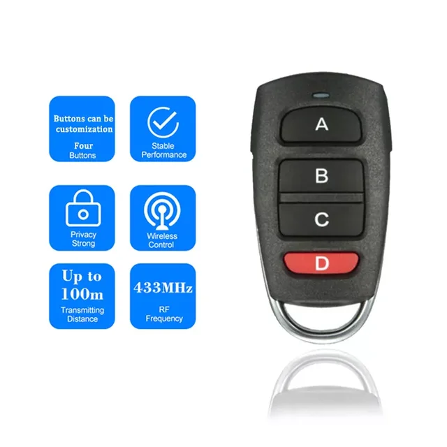 5PCS universal gate command remote control 433 rf remote garage control 433 mhz clone Garage key 4