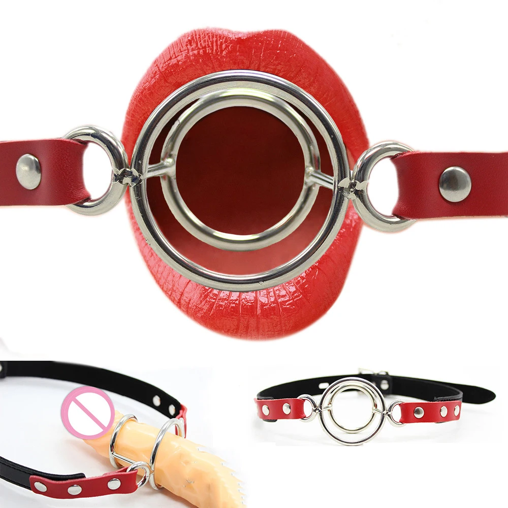 BDSM Deep Throat Gag Ademend open Mond Gag Fetish lock onderwerping voor vrouwen koppels Lederen Flirten rollenspel Sex Toys _