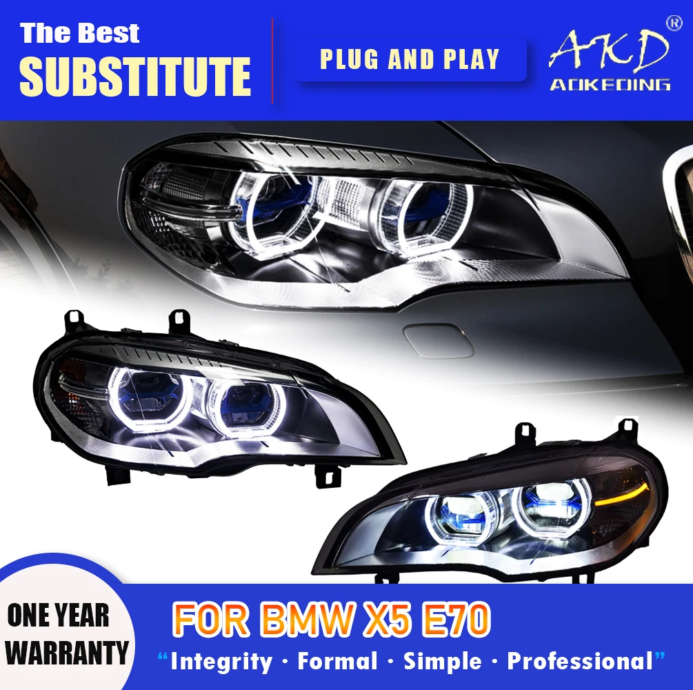 AKDHeadLampforBMWE70LEDHeadlight20072014HeadlightsX5DRL