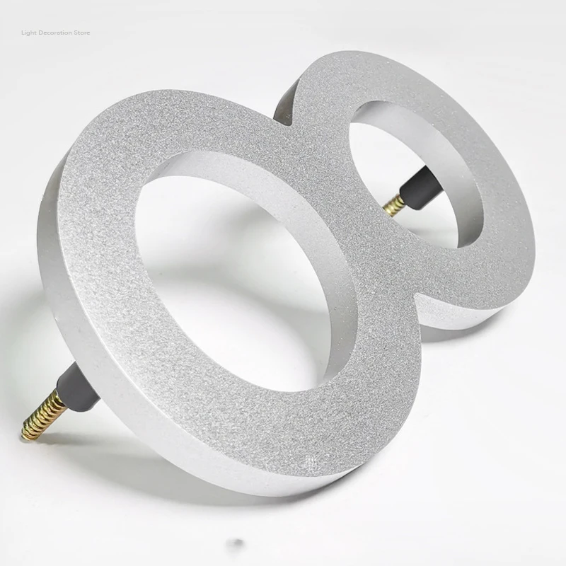 Numero Civico Galleggiante Da 125Mm 5 Pollici. Numeri D'Argento Segno Dell'Indirizzo #0-9 Lettere Grandi Piatti Per Porte Moderne Numeri Per La Casa A