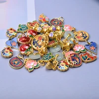10 pièces alliage huile dégoulinant plaqué or émail pendentifs fleur sourire Lotus papillon charme bijoux à bricoler soi-même faisant collier Bracelets 5