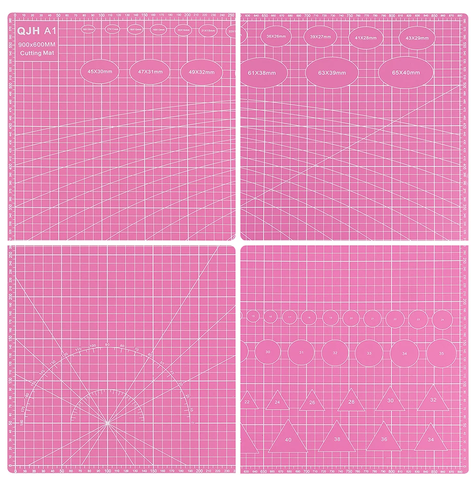 A1 Cutting Mat Double Color Heigl 35.43‘’ * 23.62” Double-sided PVC Multi-purpose Self-healing Cutting Mat Durable Paper Pad