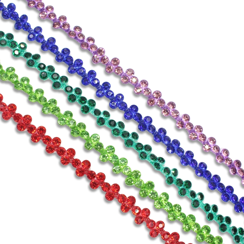 1 Yard funkelnder bunter Kristall, runder Kristall-Strass-Kettenbesatz für Schmuckzubehör, Herstellung von Kleidern, Basteldekorationen ML230 – Detail 7