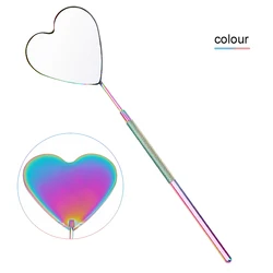 Moon - Shaped Stainless Steel Eyelash Extension Mirror - Detachable Beauty Tool (Heart rainbow)