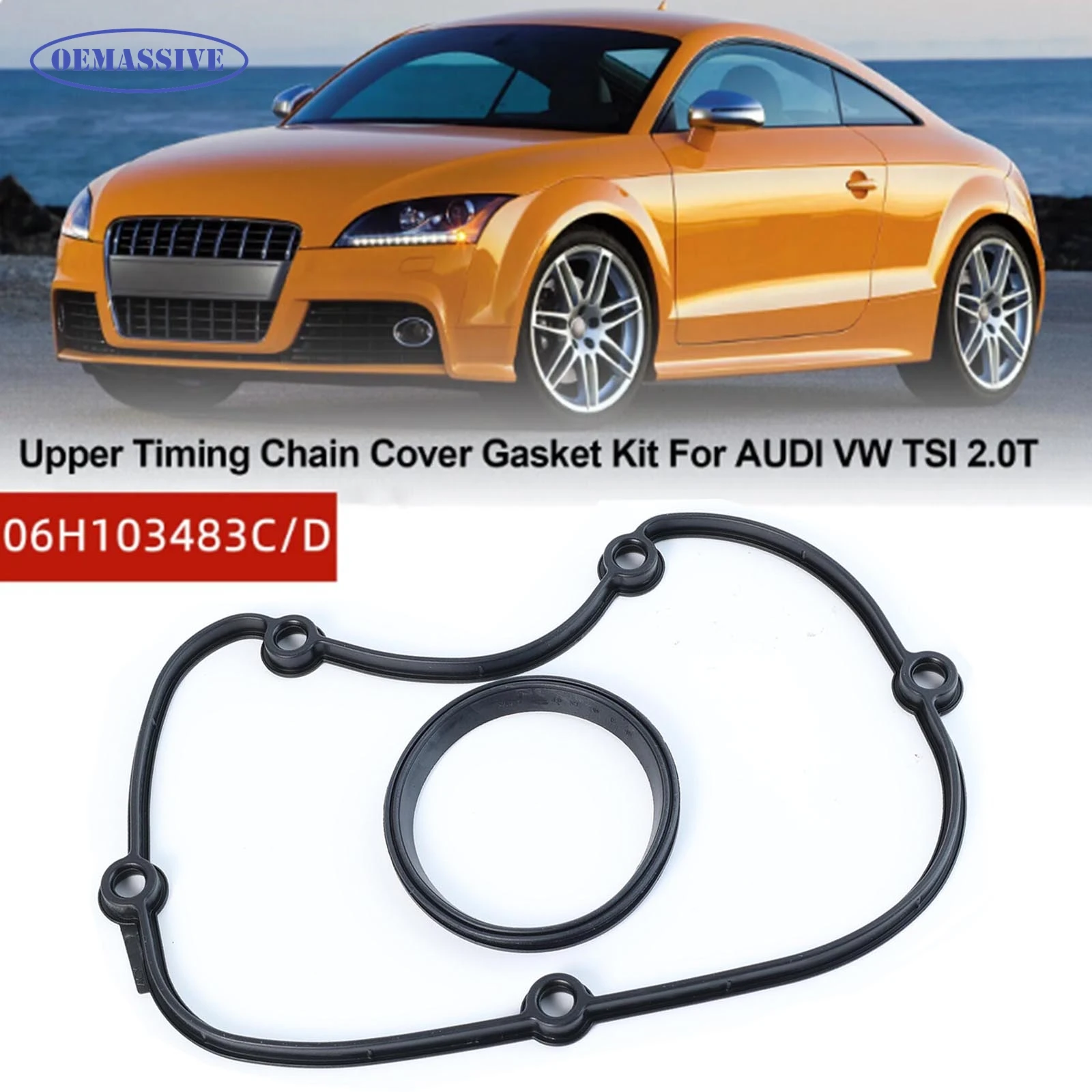 06H103483 Upper Timing Chain Cover Gasket Seal Car Accessories For VW Passat Jetta EOS Audi A5 A4 A3 Q5 TT 06H103483C 06H103483D rubber gasket