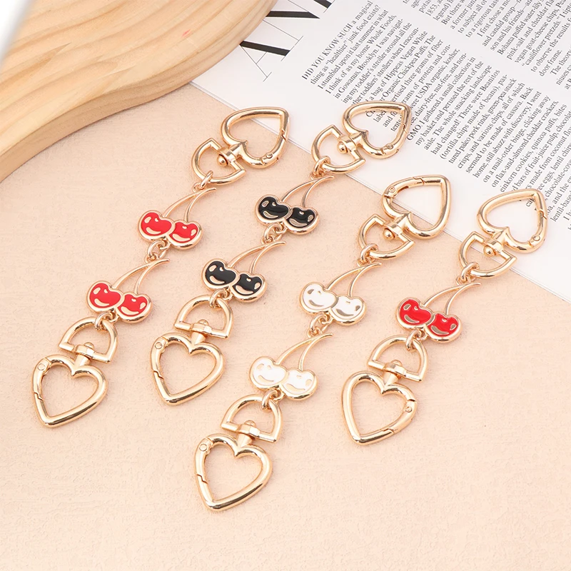 〔CC88〕1Piece Heart Buckle Cherry Bag Chain DIY Bag Strap Extension Replacement ,Women's Bag Decoration